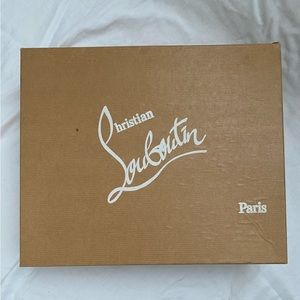 New In Box Christian Louboutin Black Patent Leather Stud High Heels